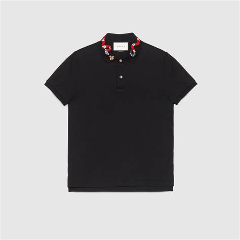 cotton polo with embroideries gucci|Men's Designer Luxury Polo Shirts .